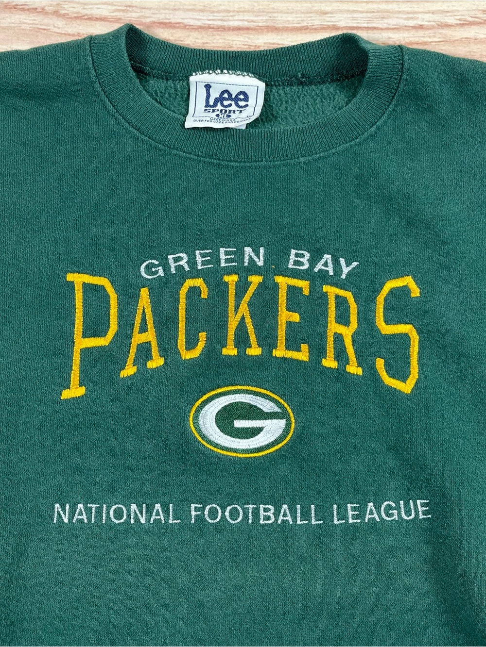 Vintage Lee Sport Green Bay Packers Sweatshirt XL Green Made USA NFL Embroidered